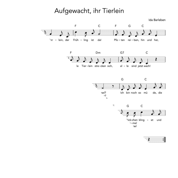 Aufgewacht, ihr Tierlein!