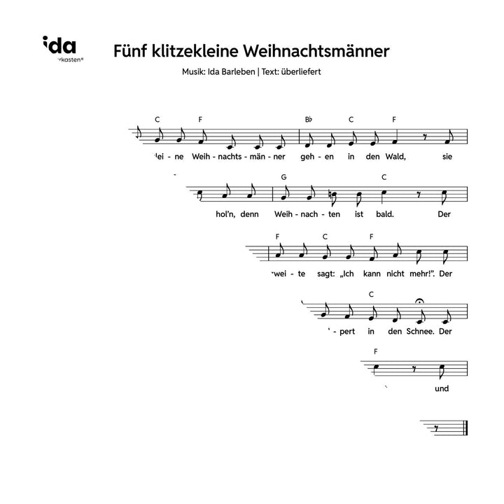 Fünf klitzekleine Weihnachtsmänner