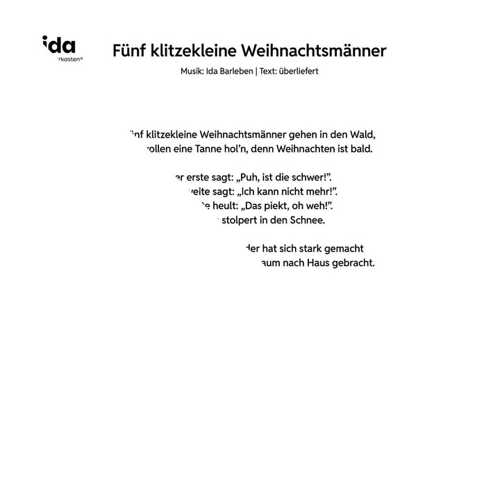 Fünf klitzekleine Weihnachtsmänner